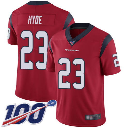 Houston Texans Limited Red Men Carlos Hyde Alternate Jersey NFL Football #23 100th Season Vapor Untouchable->youth nfl jersey->Youth Jersey